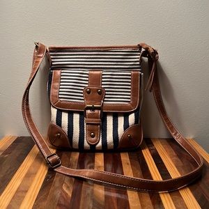 Navy Striped Crossbody Bag